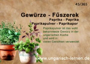 Kräuter und Gewürze - ungarisch würzen leicht gemacht. Plr 25 neu